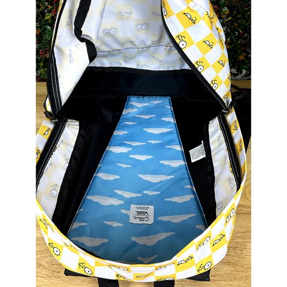 VANS x‎ The Simpsons Lisa Checkerboard Backpack Book Bag Yellow Black White EUC - Picture 10 of 13
